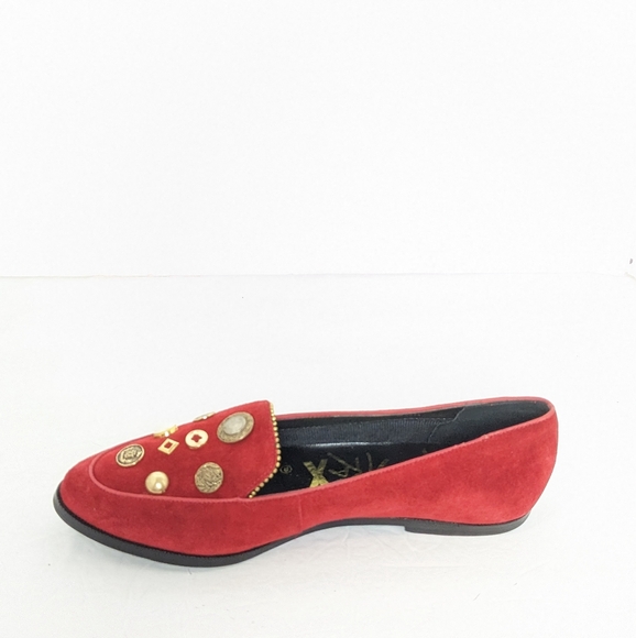 Vintage 80-90s red suede flats - Picture 4 of 16